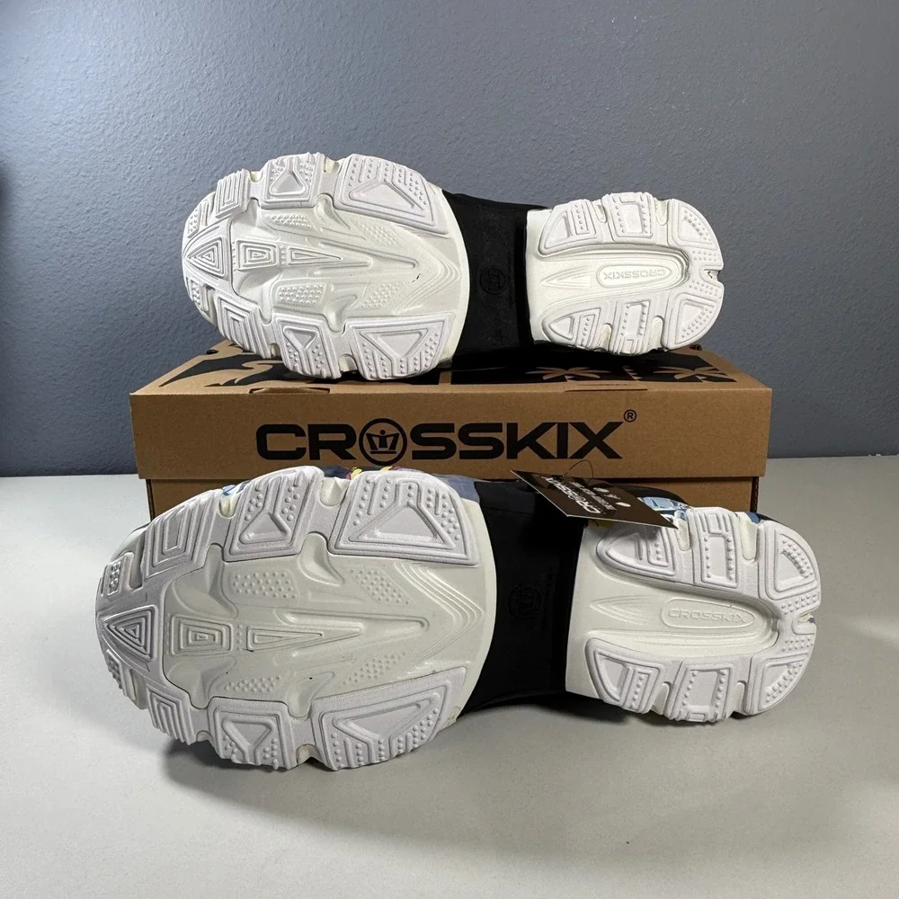 Crosskix Hybrid Shoes Mens Blue Graffiti New Water Every-Wear Clogs‎ Unisex 13